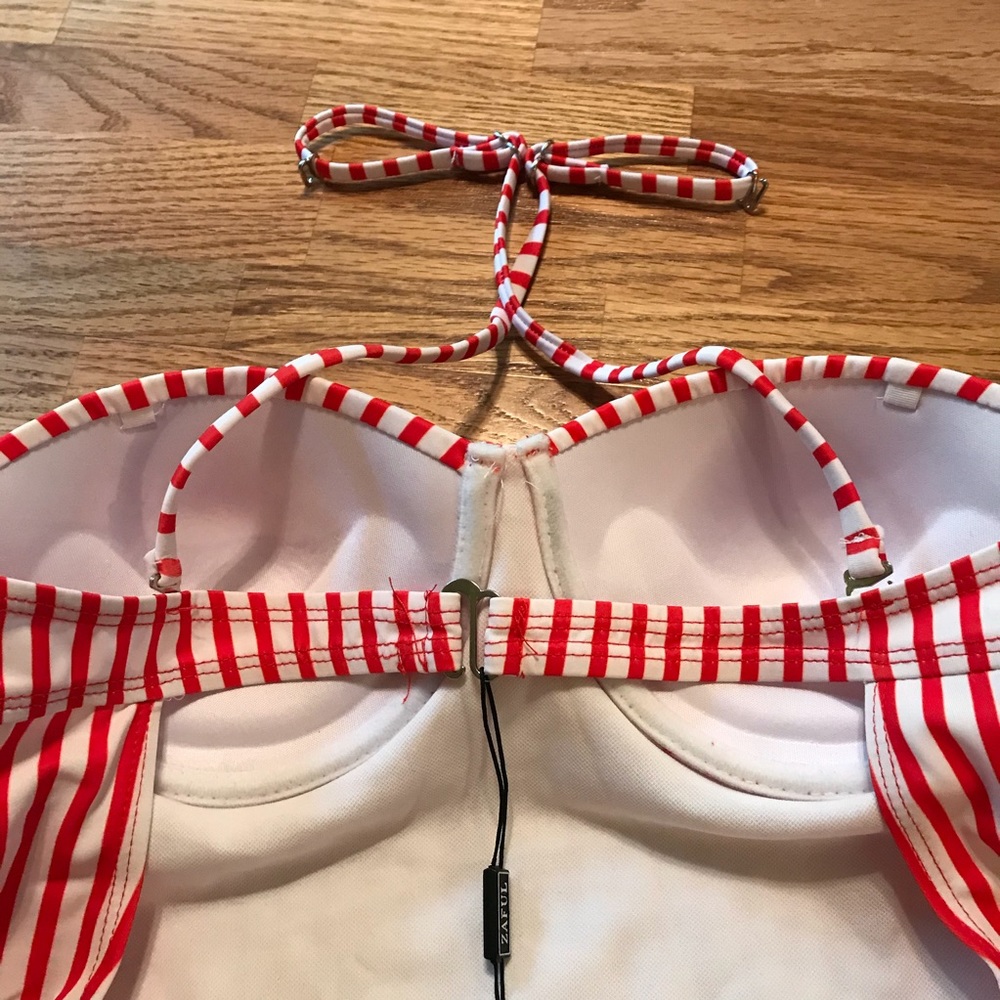 ❤️NWT Zaful Red & White Striped Medium Swimsuit❤️ - Picture 11 of 16